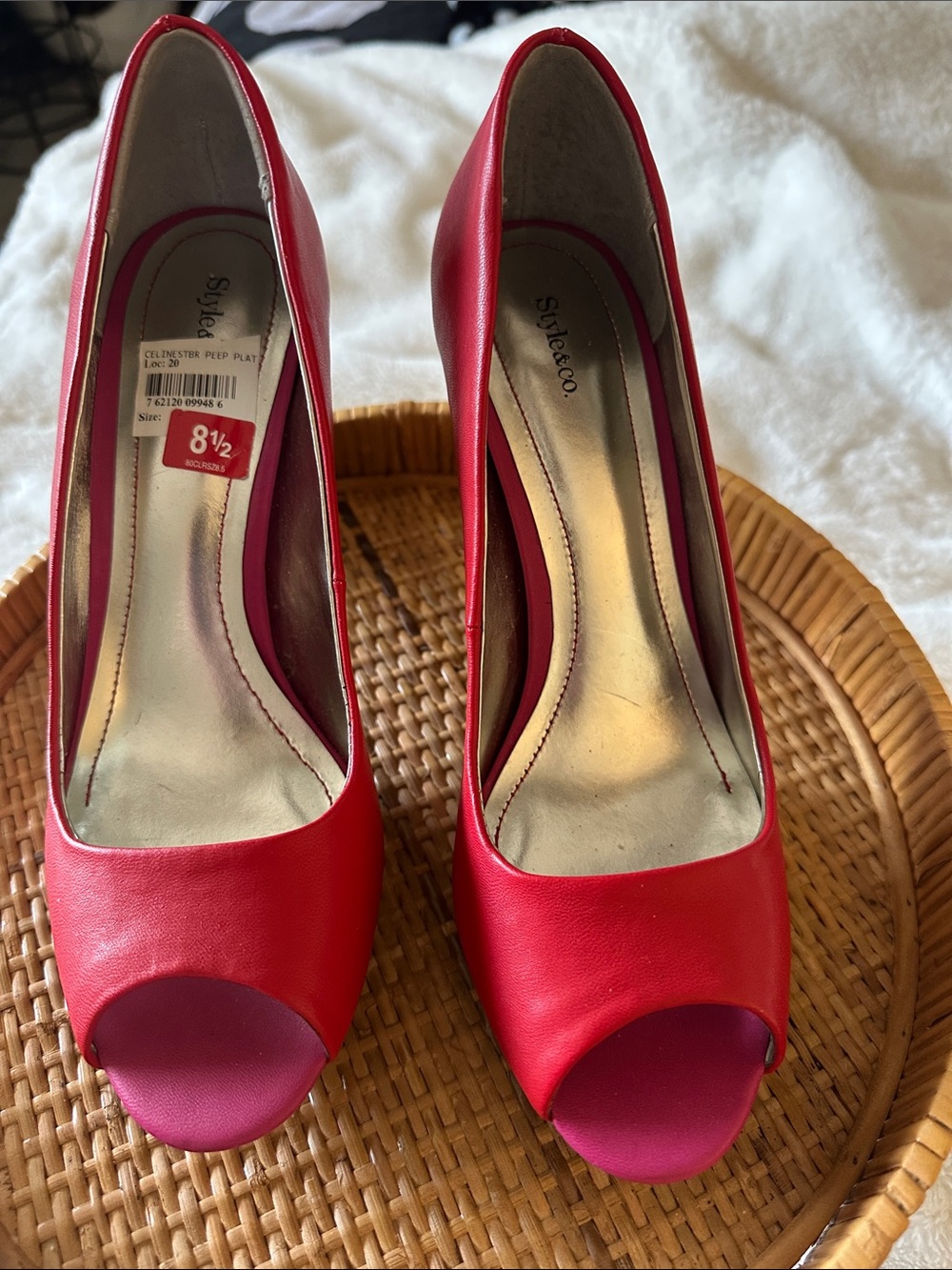 Style & Co. Hot Pink Peep-Toe High Heels
